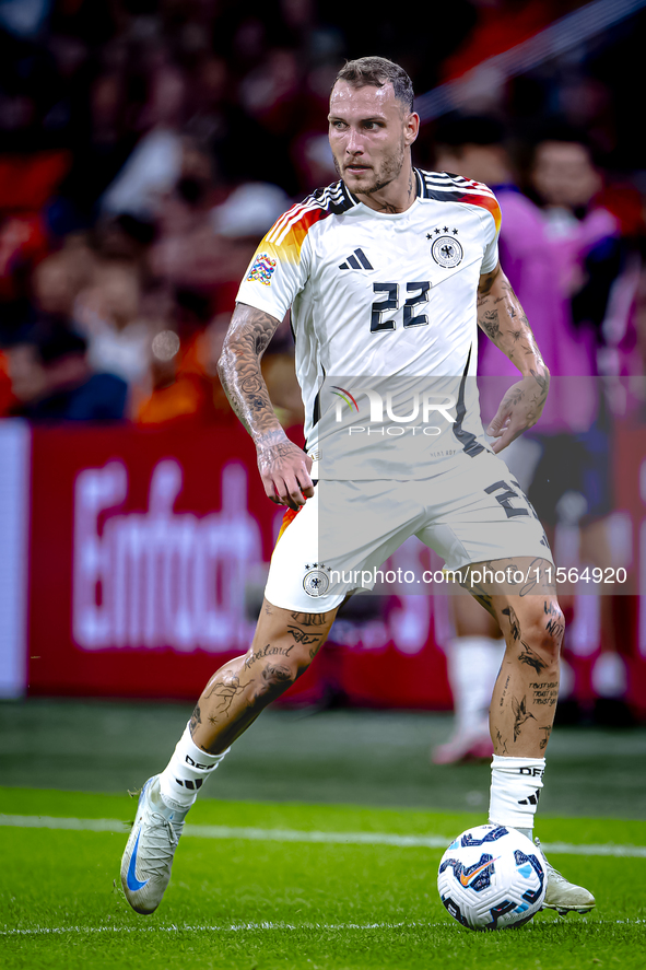 Germany defender David Raum during the match between the Netherlands and Germany at the Johan Cruijff ArenA for the UEFA Nations League, Lea...