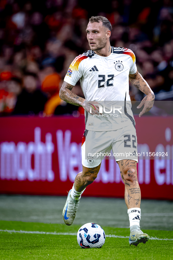 Germany defender David Raum during the match between the Netherlands and Germany at the Johan Cruijff ArenA for the UEFA Nations League, Lea...