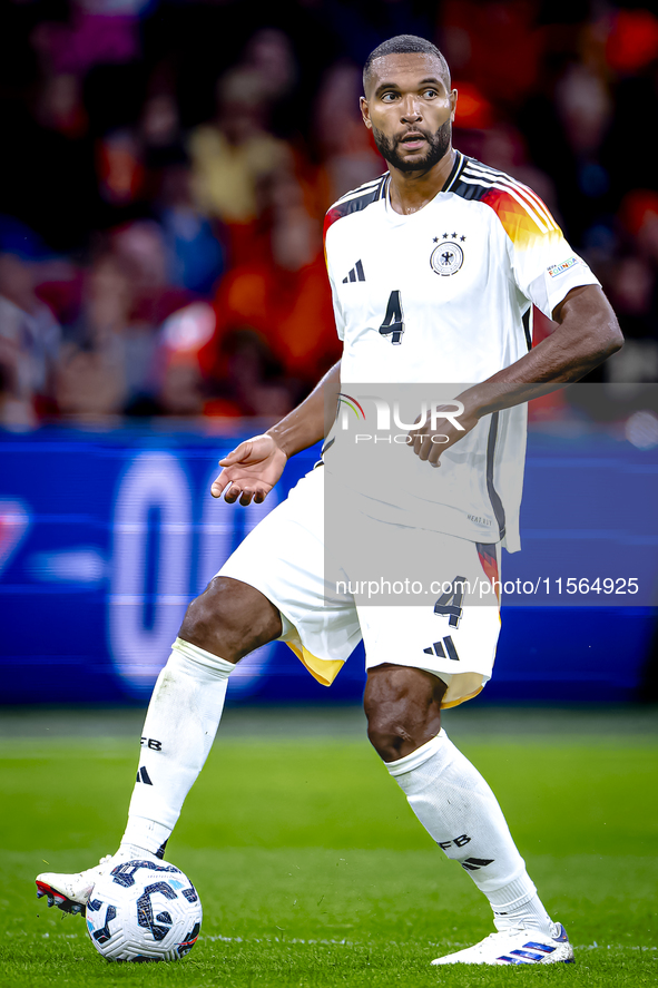 Germany defender Jonathan Tah plays during the match between the Netherlands and Germany at the Johan Cruijff ArenA for the UEFA Nations Lea...