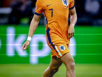 Netherlands midfielder Xavi Simons plays during the match between the Netherlands and Germany at the Johan Cruijff ArenA for the UEFA Nation...