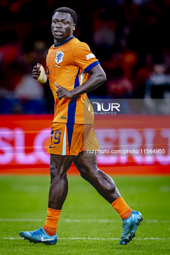 Netherlands forward Brian Brobbey plays during the match between the Netherlands and Germany at the Johan Cruijff ArenA for the UEFA Nations...