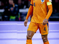 Netherlands defender Virgil van Dijk plays during the match between the Netherlands and Germany at the Johan Cruijff ArenA for the UEFA Nati...