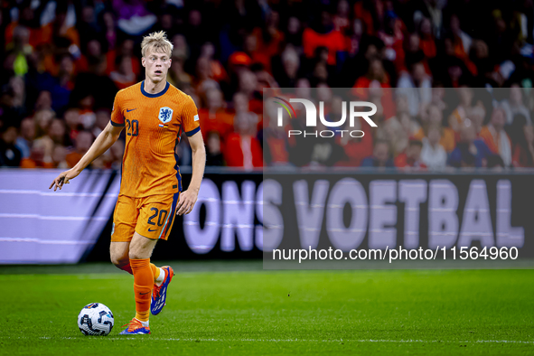 Netherlands defender Jan-Paul van Hecke plays during the match between the Netherlands and Germany at the Johan Cruijff ArenA for the UEFA N...