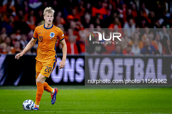 Netherlands defender Jan-Paul van Hecke plays during the match between the Netherlands and Germany at the Johan Cruijff ArenA for the UEFA N...