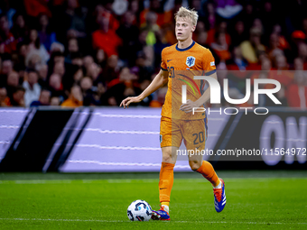 Netherlands defender Jan-Paul van Hecke plays during the match between the Netherlands and Germany at the Johan Cruijff ArenA for the UEFA N...