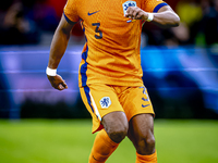 Netherlands defender Jurrien Timber plays during the match between the Netherlands and Germany at the Johan Cruijff ArenA for the UEFA Natio...