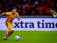 Netherlands midfielder Quinten Timber plays during the match between the Netherlands and Germany at the Johan Cruijff ArenA for the UEFA Nat...