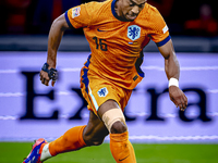 Netherlands midfielder Quinten Timber plays during the match between the Netherlands and Germany at the Johan Cruijff ArenA for the UEFA Nat...