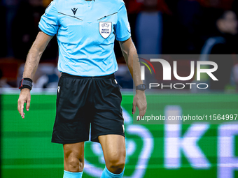 Referee Davide Massa officiates the match between the Netherlands and Germany at the Johan Cruijff ArenA for the UEFA Nations League, League...