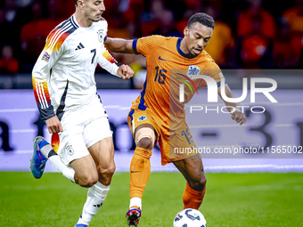 Germany forward Kai Havertz and Netherlands midfielder Quinten Timber during the match between the Netherlands and Germany at the Johan Crui...