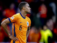 Netherlands midfielder Ryan Gravenberch plays during the match between the Netherlands and Germany at the Johan Cruijff ArenA for the UEFA N...