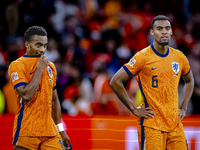 Netherlands midfielders Quinten Timber and Ryan Gravenberch play during the match between the Netherlands and Germany at the Johan Cruijff A...