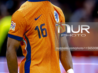 Netherlands midfielder Quinten Timber plays during the match between the Netherlands and Germany at the Johan Cruijff ArenA for the UEFA Nat...