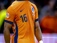 Netherlands midfielder Quinten Timber plays during the match between the Netherlands and Germany at the Johan Cruijff ArenA for the UEFA Nat...