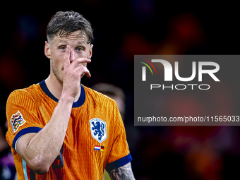 Netherlands forwarder Wout Weghorst plays during the match between the Netherlands and Germany at the Johan Cruijff ArenA for the UEFA Natio...