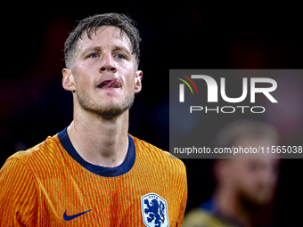 Netherlands forwarder Wout Weghorst plays during the match between the Netherlands and Germany at the Johan Cruijff ArenA for the UEFA Natio...