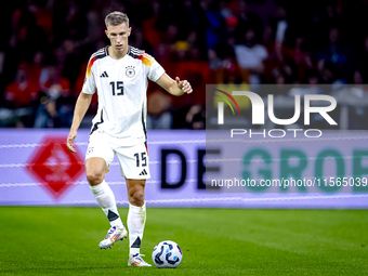 Germany defender Nico Schlotterbeck plays during the match between the Netherlands and Germany at the Johan Cruijff ArenA for the UEFA Natio...