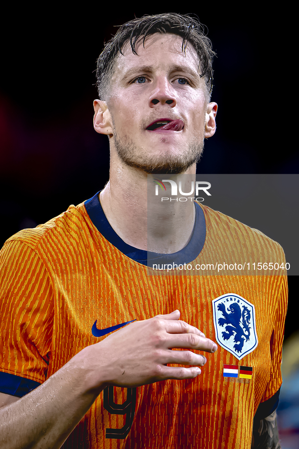 Netherlands forwarder Wout Weghorst plays during the match between the Netherlands and Germany at the Johan Cruijff ArenA for the UEFA Natio...