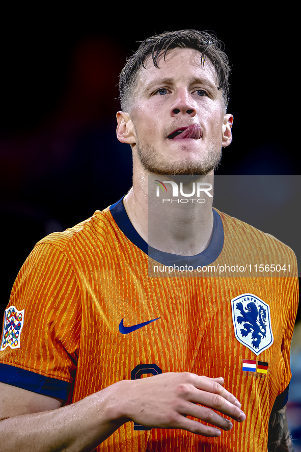 Netherlands forwarder Wout Weghorst plays during the match between the Netherlands and Germany at the Johan Cruijff ArenA for the UEFA Natio...