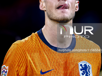 Netherlands forwarder Wout Weghorst plays during the match between the Netherlands and Germany at the Johan Cruijff ArenA for the UEFA Natio...