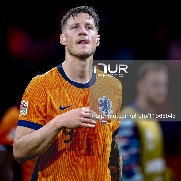 Netherlands forwarder Wout Weghorst plays during the match between the Netherlands and Germany at the Johan Cruijff ArenA for the UEFA Natio...