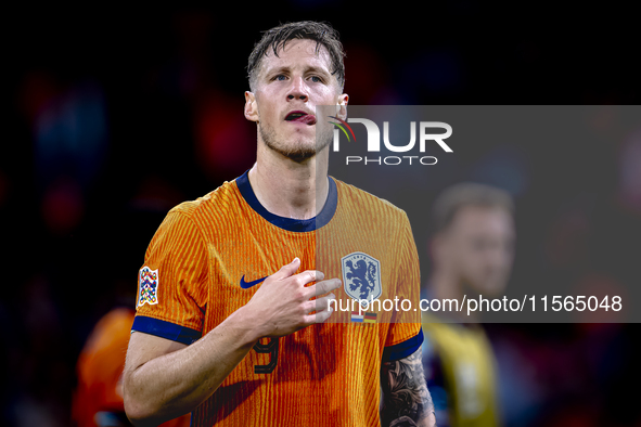 Netherlands forwarder Wout Weghorst plays during the match between the Netherlands and Germany at the Johan Cruijff ArenA for the UEFA Natio...