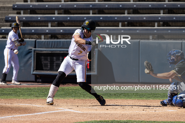 The Yolo High Wheelers (14) beat the Oakland Ballers (4) in game 1 (round 1) of the Pioneer Baseball League's playoffs in Davis, Calif., on...