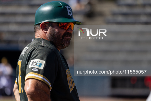 The Yolo High Wheelers (14) beat the Oakland Ballers (4) in game 1 (round 1) of the Pioneer Baseball League's playoffs in Davis, Calif., on...