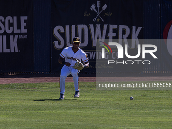 The Yolo High Wheelers (14) beat the Oakland Ballers (4) in game 1 (round 1) of the Pioneer Baseball League's playoffs in Davis, Calif., on...