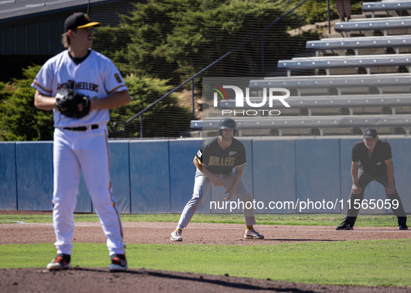 The Yolo High Wheelers (14) beat the Oakland Ballers (4) in game 1 (round 1) of the Pioneer Baseball League's playoffs in Davis, Calif., on...