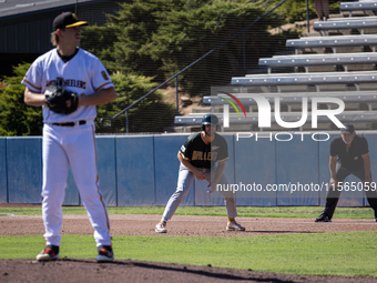 The Yolo High Wheelers (14) beat the Oakland Ballers (4) in game 1 (round 1) of the Pioneer Baseball League's playoffs in Davis, Calif., on...