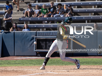 The Yolo High Wheelers (14) beat the Oakland Ballers (4) in game 1 (round 1) of the Pioneer Baseball League's playoffs in Davis, Calif., on...