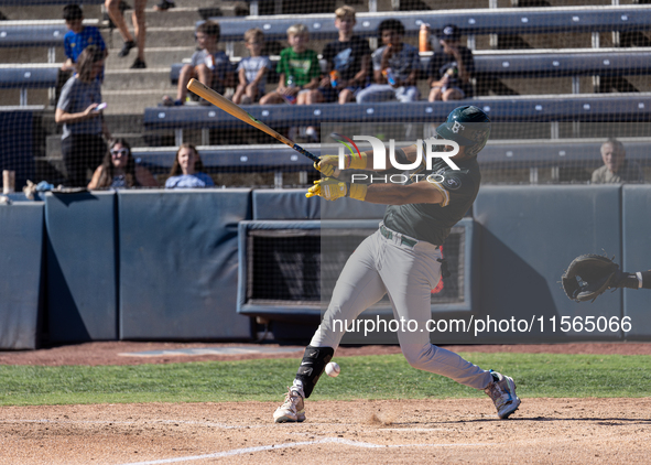 The Yolo High Wheelers (14) beat the Oakland Ballers (4) in game 1 (round 1) of the Pioneer Baseball League's playoffs in Davis, Calif., on...