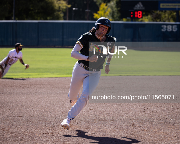 The Yolo High Wheelers (14) beat the Oakland Ballers (4) in game 1 (round 1) of the Pioneer Baseball League's playoffs in Davis, Calif., on...