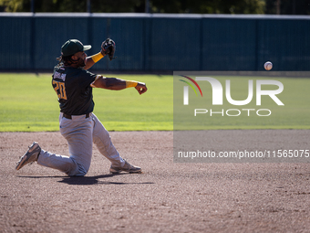 The Yolo High Wheelers (14) beat the Oakland Ballers (4) in game 1 (round 1) of the Pioneer Baseball League's playoffs in Davis, Calif., on...