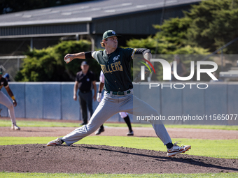 The Yolo High Wheelers (14) beat the Oakland Ballers (4) in game 1 (round 1) of the Pioneer Baseball League's playoffs in Davis, Calif., on...