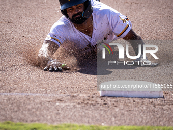 The Yolo High Wheelers (14) beat the Oakland Ballers (4) in game 1 (round 1) of the Pioneer Baseball League's playoffs in Davis, Calif., on...