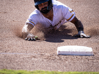 The Yolo High Wheelers (14) beat the Oakland Ballers (4) in game 1 (round 1) of the Pioneer Baseball League's playoffs in Davis, Calif., on...