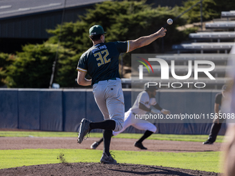 The Yolo High Wheelers (14) beat the Oakland Ballers (4) in game 1 (round 1) of the Pioneer Baseball League's playoffs in Davis, Calif., on...