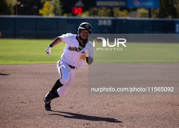 The Yolo High Wheelers (14) beat the Oakland Ballers (4) in game 1 (round 1) of the Pioneer Baseball League's playoffs in Davis, Calif., on...