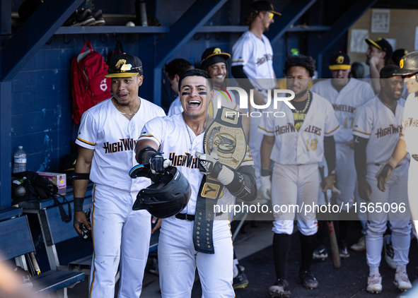 The Yolo High Wheelers (14) beat the Oakland Ballers (4) in game 1 (round 1) of the Pioneer Baseball League's playoffs in Davis, Calif., on...