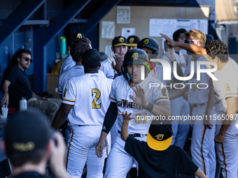 The Yolo High Wheelers (14) beat the Oakland Ballers (4) in game 1 (round 1) of the Pioneer Baseball League's playoffs in Davis, Calif., on...