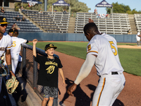 The Yolo High Wheelers (14) beat the Oakland Ballers (4) in game 1 (round 1) of the Pioneer Baseball League's playoffs in Davis, Calif., on...