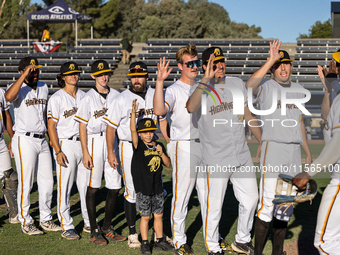 The Yolo High Wheelers (14) beat the Oakland Ballers (4) in game 1 (round 1) of the Pioneer Baseball League's playoffs in Davis, Calif., on...