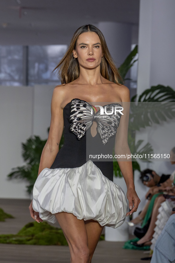 Model Alessandra Ambrosio walks the runway at the PatBo show during New York Fashion Week in New York City, United States, on September 10,...