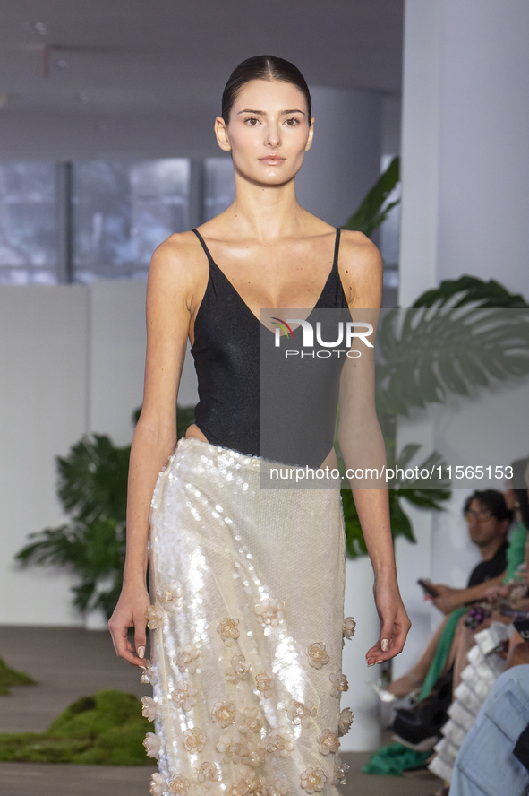 A model walks the runway at the PatBo show during New York Fashion Week in New York City, United States, on September 10, 2024. 