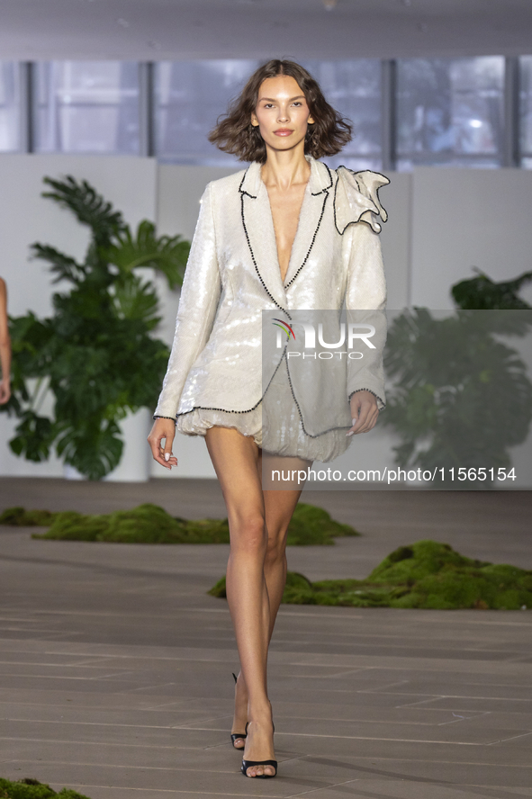 A model walks the runway at the PatBo show during New York Fashion Week in New York City, United States, on September 10, 2024. 