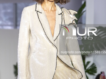 A model walks the runway at the PatBo show during New York Fashion Week in New York City, United States, on September 10, 2024. (