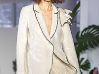 A model walks the runway at the PatBo show during New York Fashion Week in New York City, United States, on September 10, 2024. (