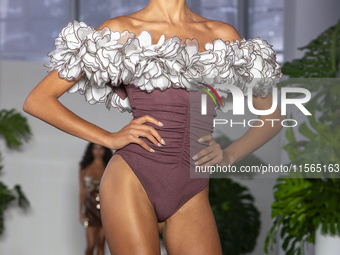 A model walks the runway at the PatBo show during New York Fashion Week in New York City, United States, on September 10, 2024. (